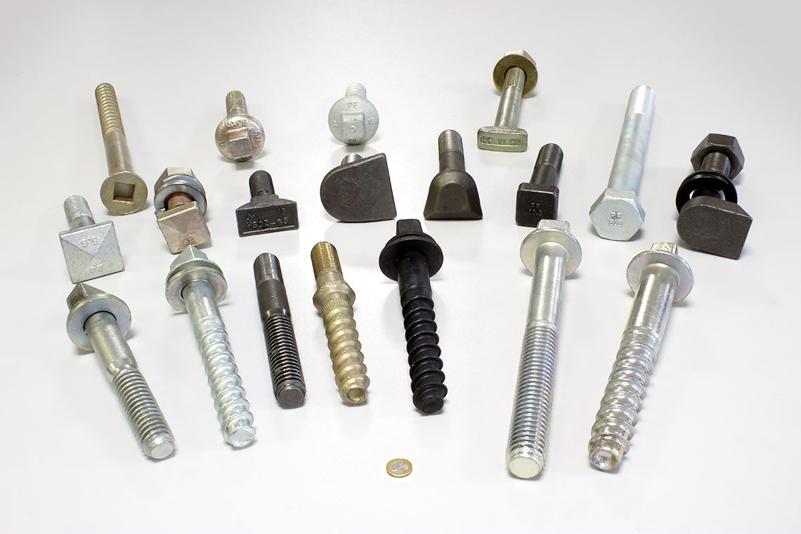 Fasteners for rail tracks